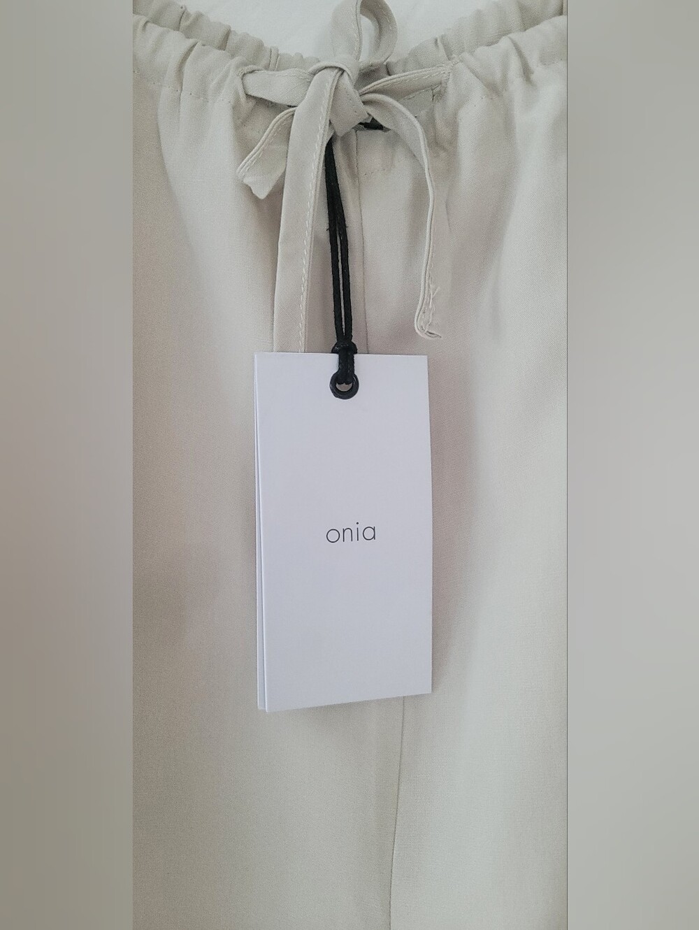 ONIA Women’s Cream Wide-Leg Drawstring Linen Blend Pants size L - Picture 5 of 8